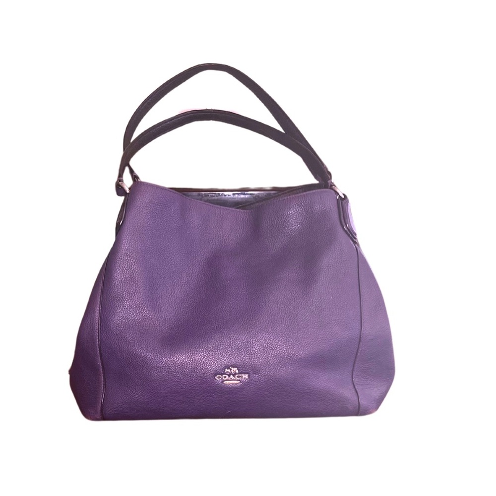 COACH 36468 Edie 31 Shoulder Bag In Pebble Leather - VIOLET/SILVER